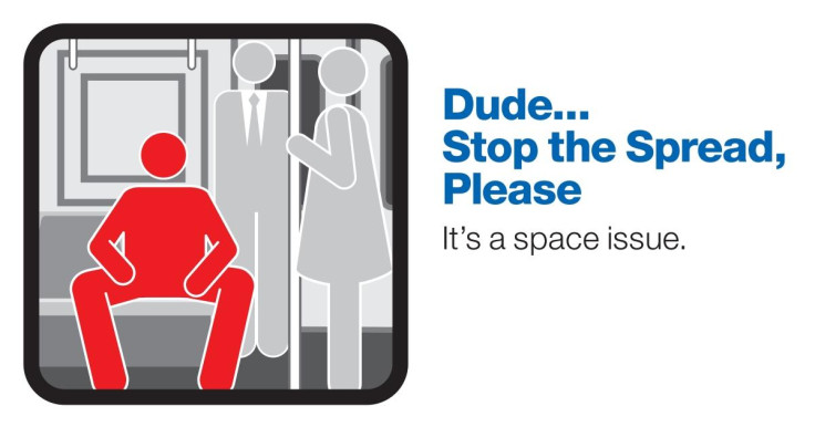 Manspreading ad from New York subway