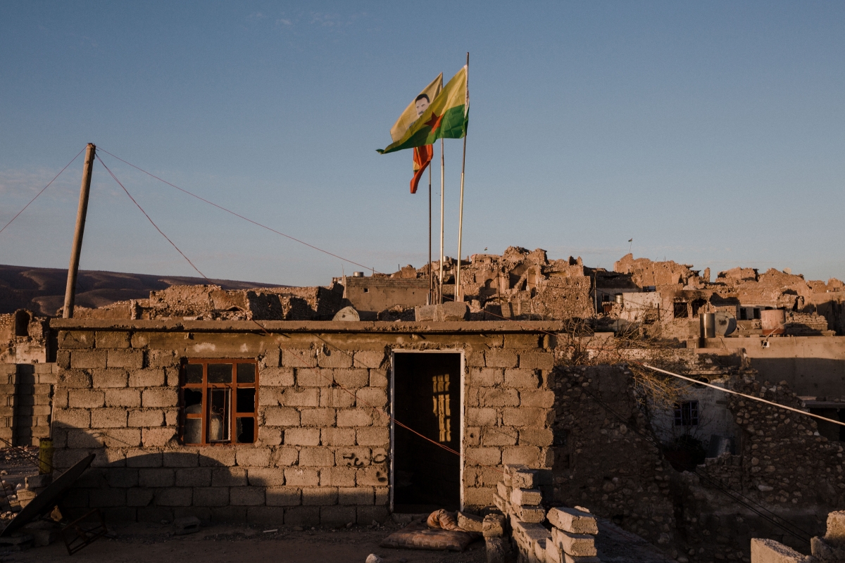 Sinjar Kurdish flags