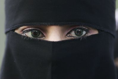 Muslim woman in niqab