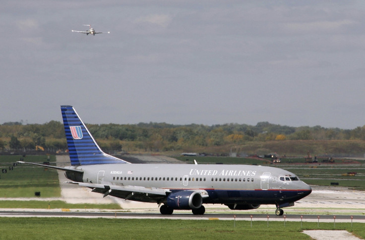 United Airlines plane on the runway