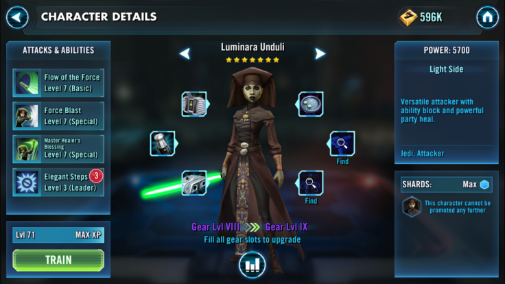 Star Wars Galaxy of Heroes Luminara Unduli