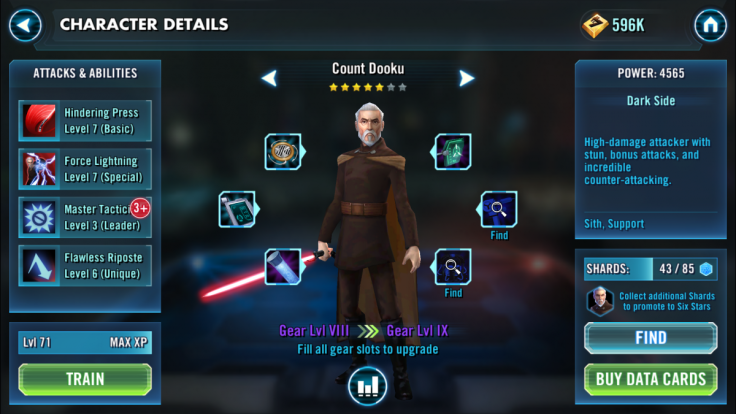 Star Wars Galaxy of Heroes Count Dooku