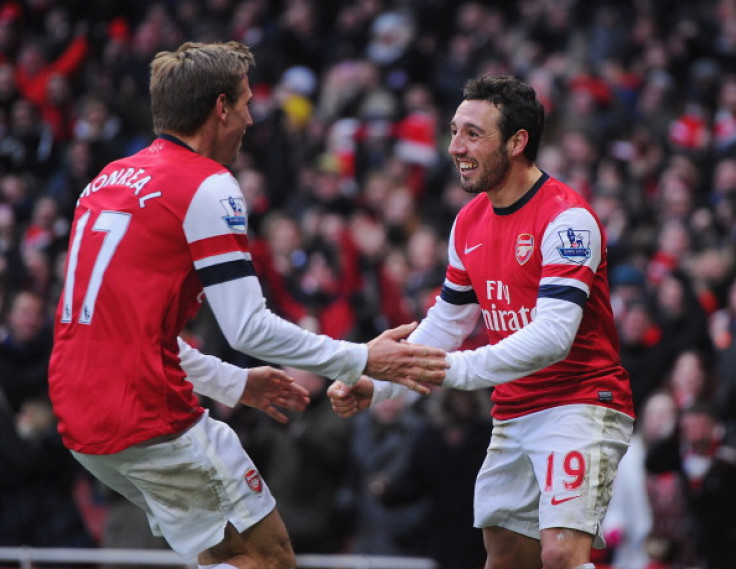 Nacho Monreal and Santi Cazorla