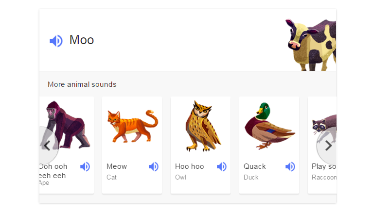 Google Easter eggs: 'Animal noises' search term turns search engine