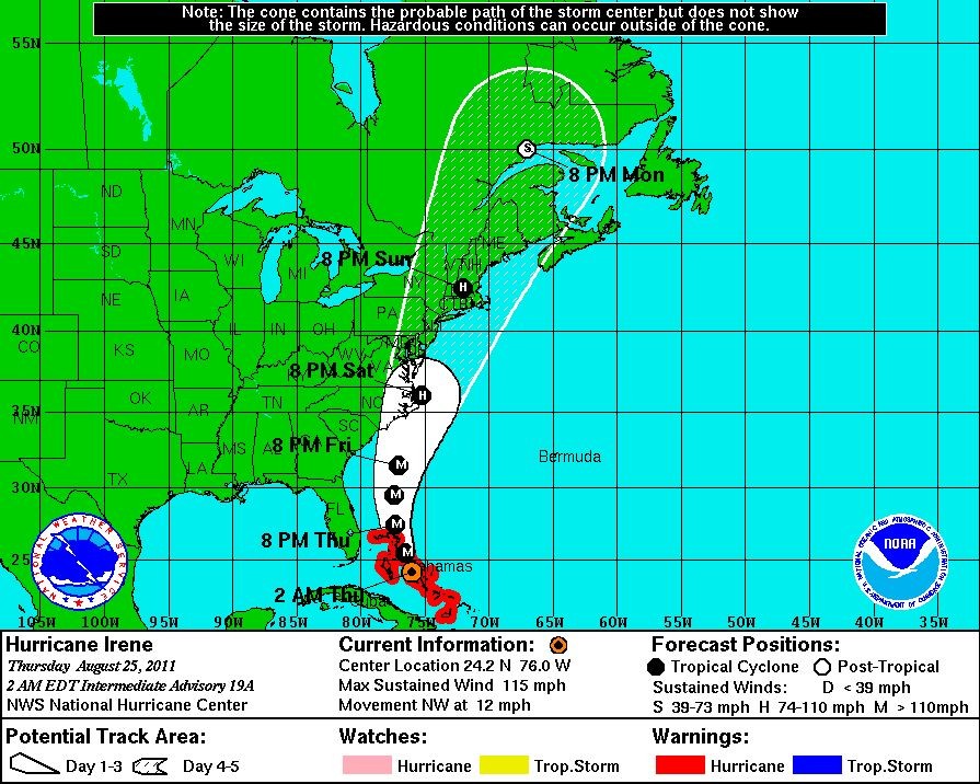 Hurricane Irene: U.S. East Coast Prepares Evacuation Plans as Tourists ...