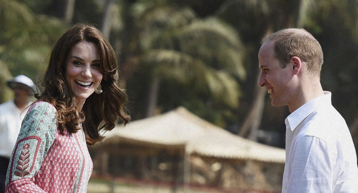 Prince William and his wife Catherine, Duchess of Cambridge, share a joke