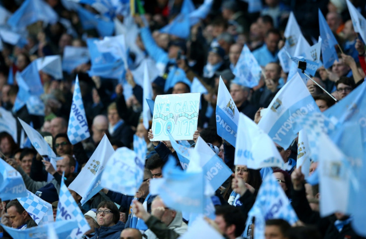 Manchester City fans before the game
