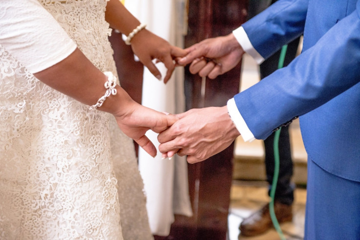 Close-up of the 3D printed wedding dress