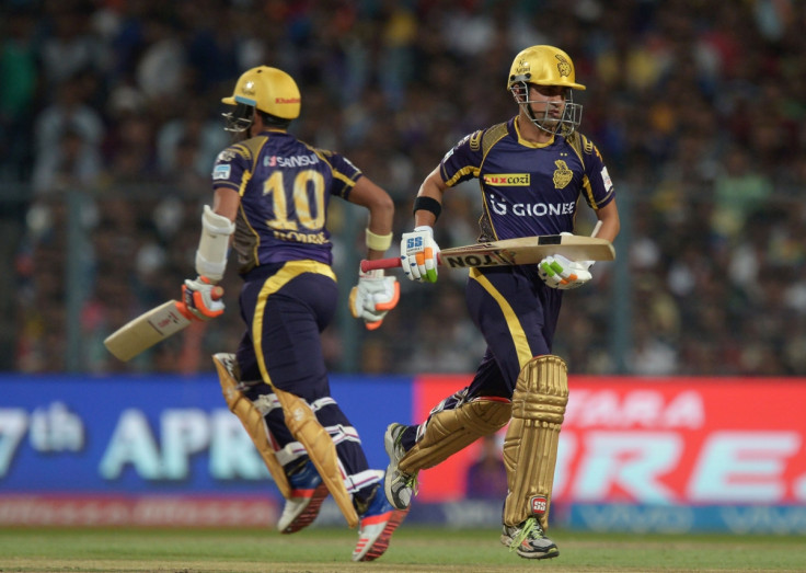 The KKR openers run between the wicket