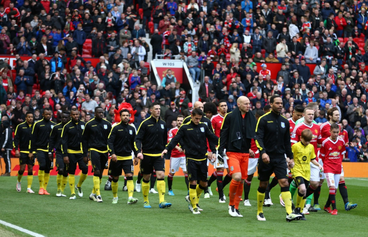 The teams come out at Old Trafford