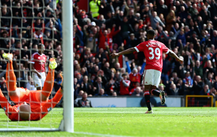 Marcus Rashford celebrates scoring 