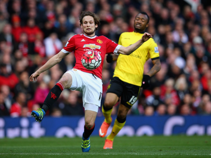 Daley Blind clears the ball for United