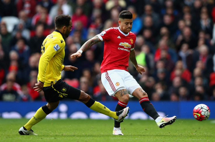 Marcus Rojo plays a pass