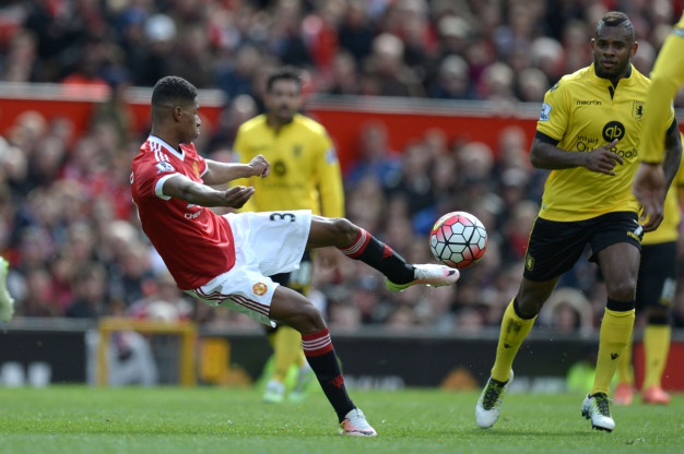 Marcus Rashford hits a pass Marcus Rashford hits a pass