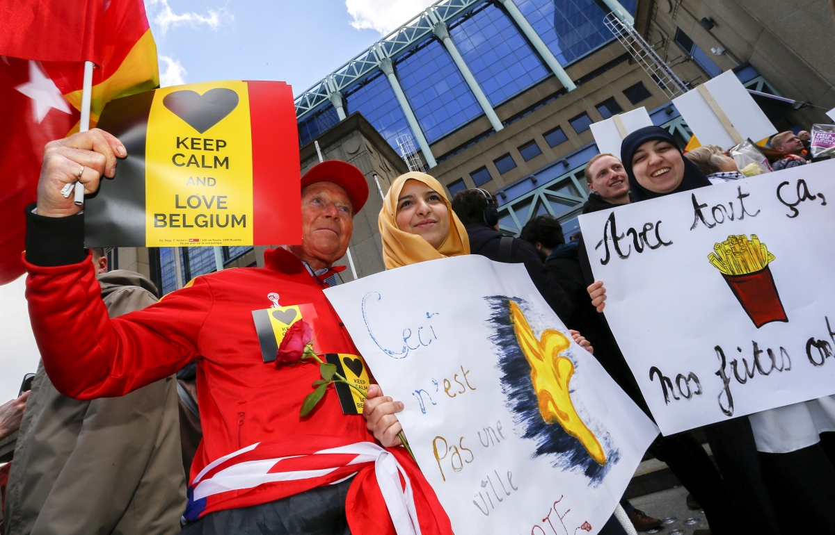 Isis Thousands March Through Brussels To Defy Daesh Terrorists And   Belgium Brussels Isis Attack Protest 2016 