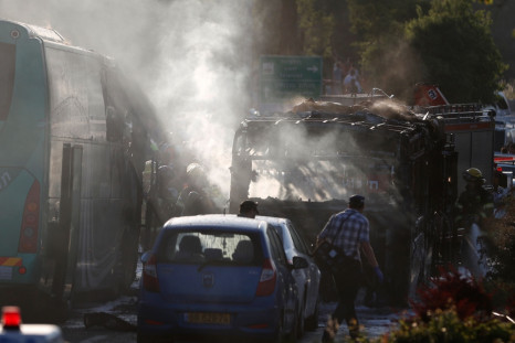 Scene of bus explosion in Jerusalem