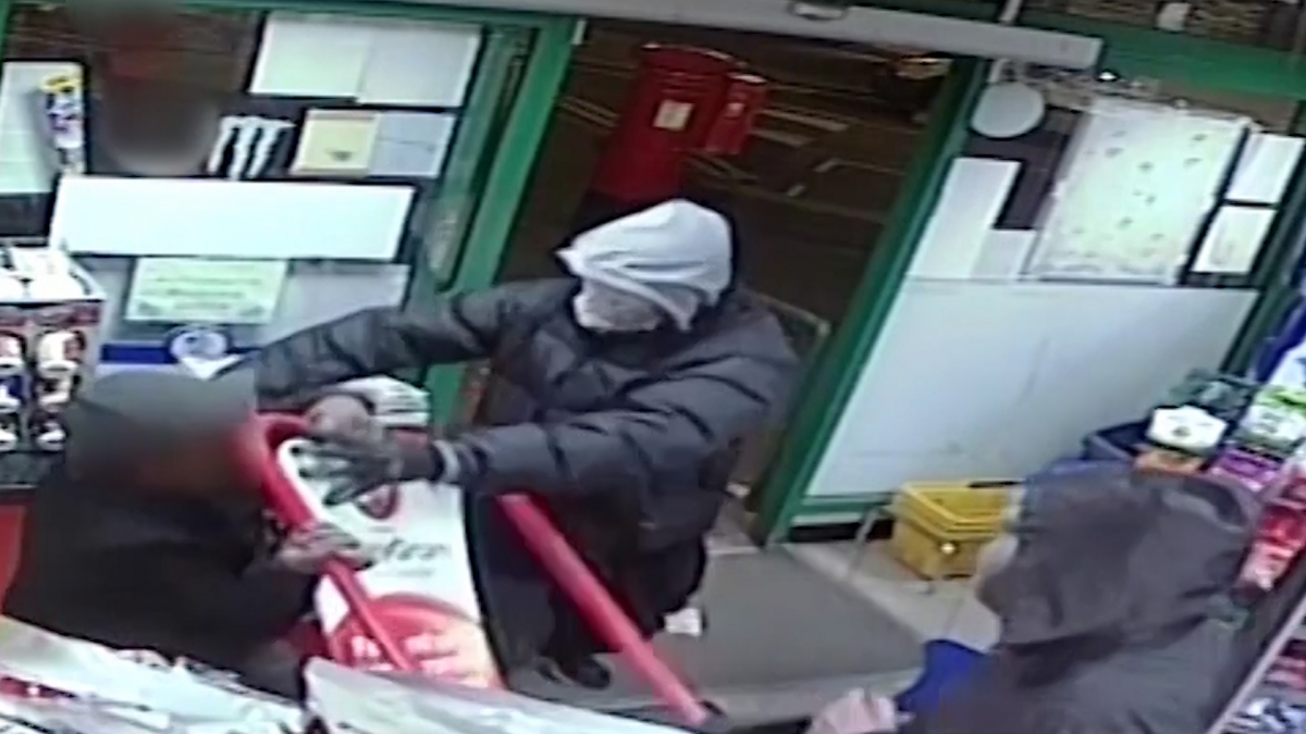 Terrifying moment 70-year-old shopkeeper is stabbed during attempted robbery in Walthamstow