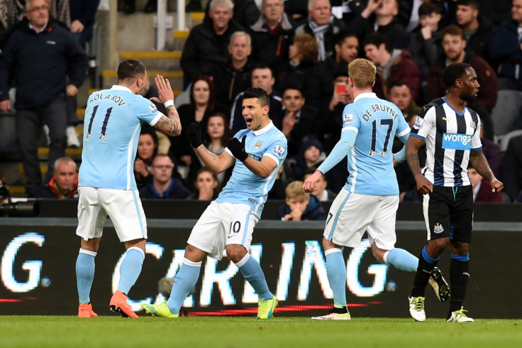 City players celebrate the opening goal