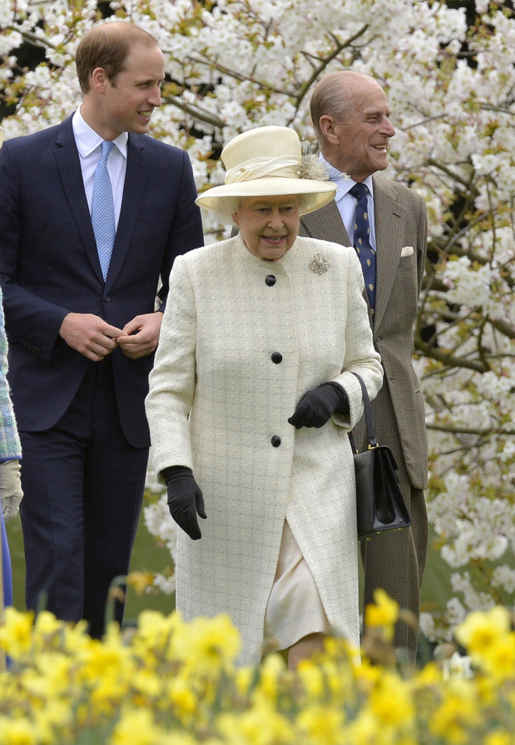 Britain's Queen Elizabeth, Prince Philip and Prince William