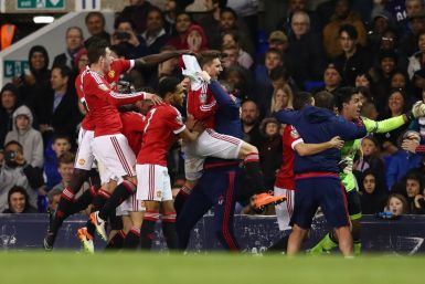 Manchester United's youngsters celebrate their success