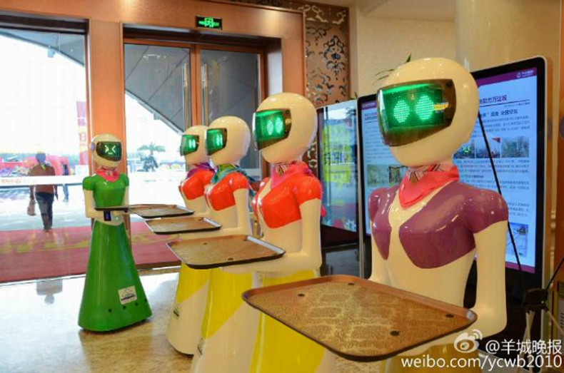 Chinese tycoon's robot maids