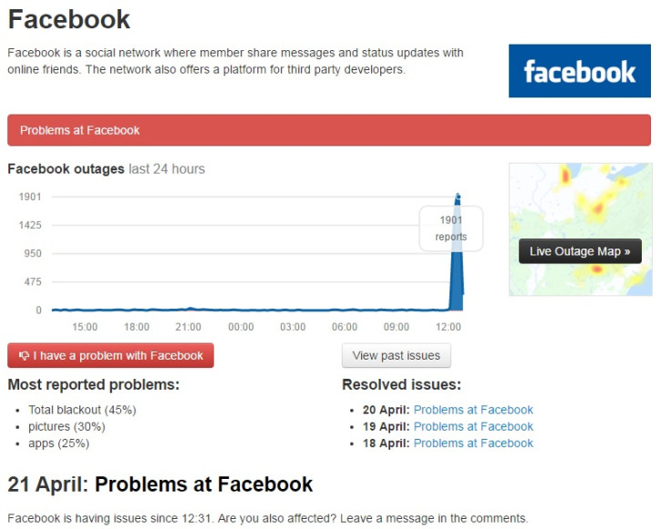 Facebook down