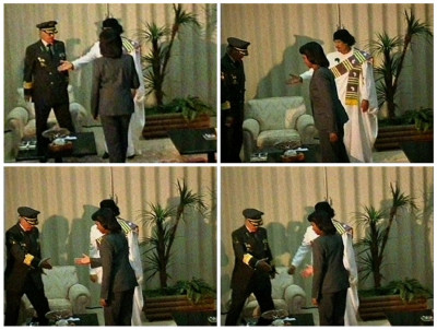 Video grab of Libyan leader Muammar Gaddafi meeting U.S. Secretary of State Condoleezza Rice in a government compound in central Tripoli Video grab of Libyan leader Muammar Gaddafi meeting U.S. Secretary of State Condoleezza Rice in a government compound in central Tripoli