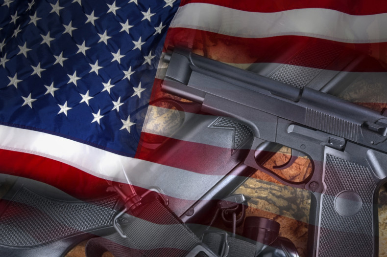 US flag and guns