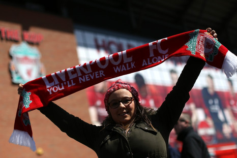 The scene outside Anfield before the game