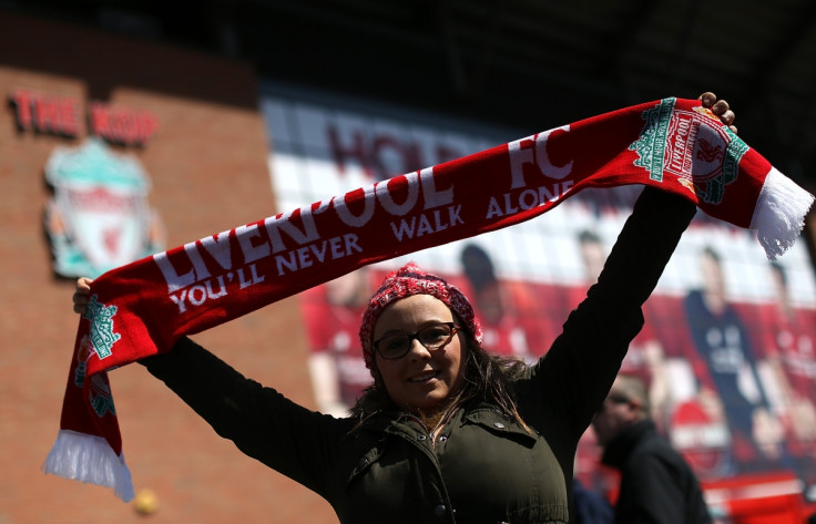 The scene outside Anfield before the game