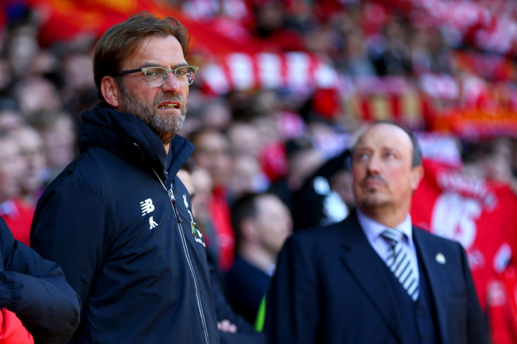 Klopp (left) and Benitez on the touchline