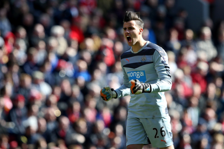 Karl Darlow celebrates Newcastle's goal