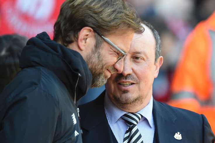 Klopp (left) and Benitez on the touchline