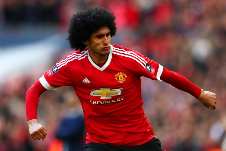 Marouane Fellaini celebrates his goal