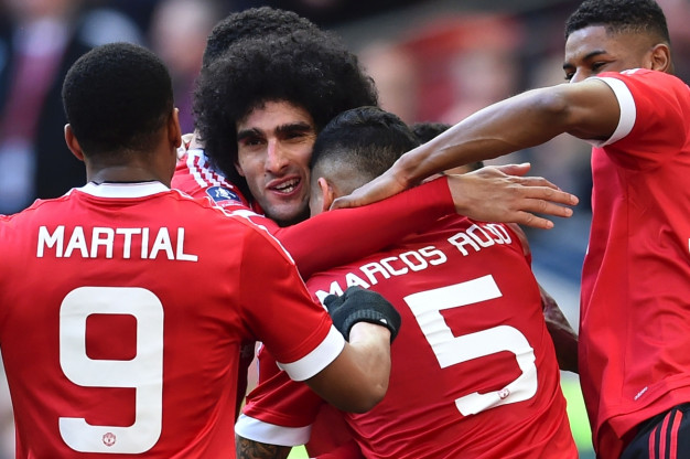 United players celebrate at Wembley United players celebrate at Wembley