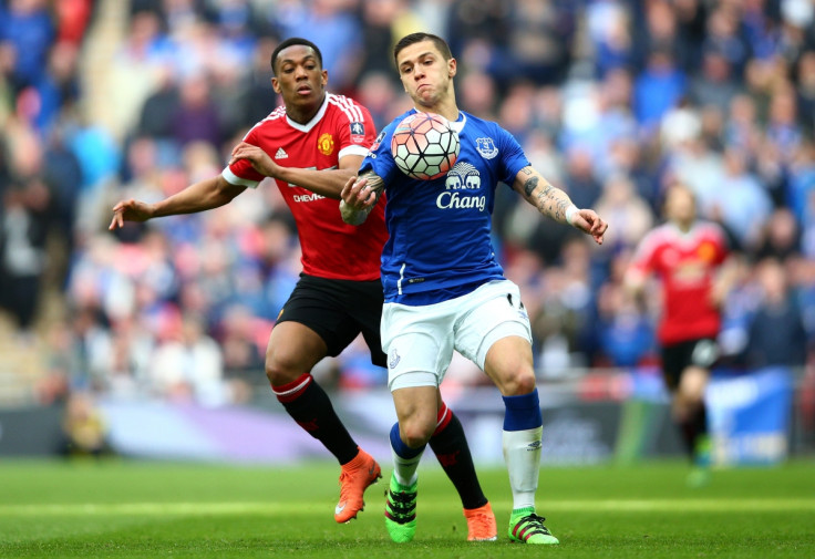 Martial competes for the ball