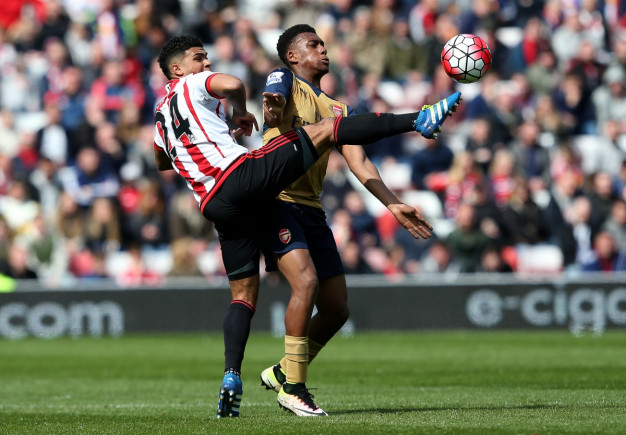 Alex Iwobi battles for the ball Alex Iwobi battles for the ball