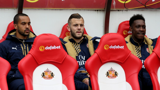 The Arsenal bench look on The Arsenal bench look on