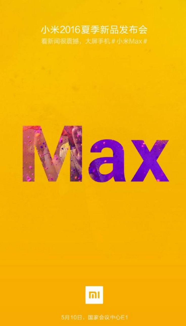 Xiaomi to launch Mi Max 10 May