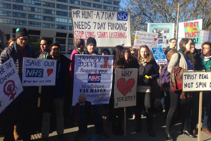 Protest outside St Thomas' Hospital