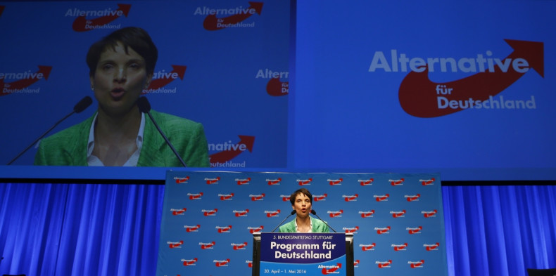 Frauke Petry speaks at the AfD conference
