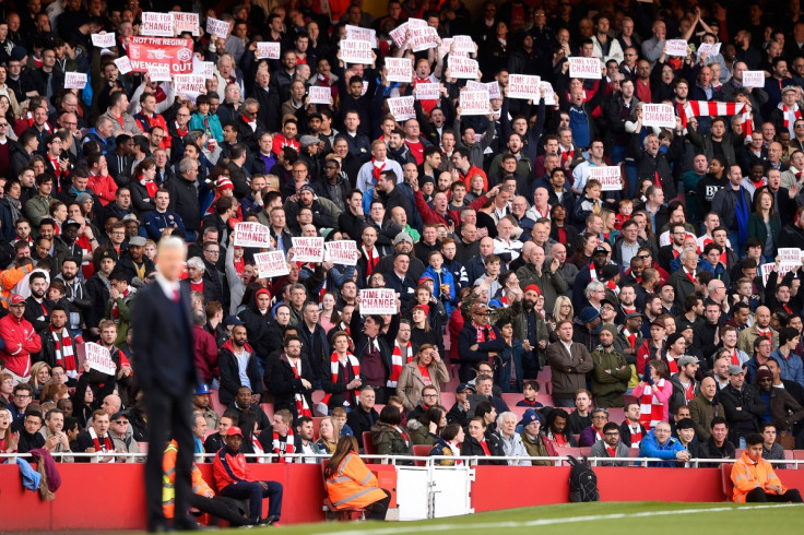 Arsenal fans protest at the Emirates