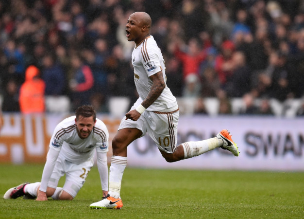 Ayew celebrates his second goal Ayew celebrates his second goal