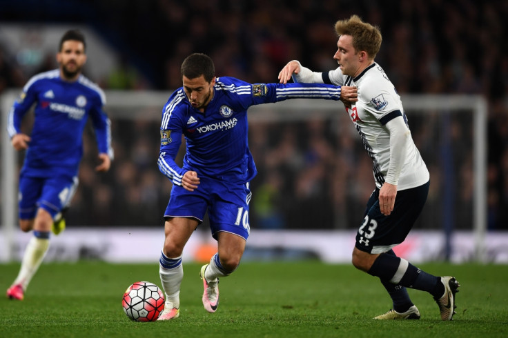 Eden Hazard dribbles with the ball