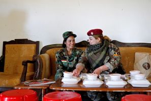 Yazidi women fighters