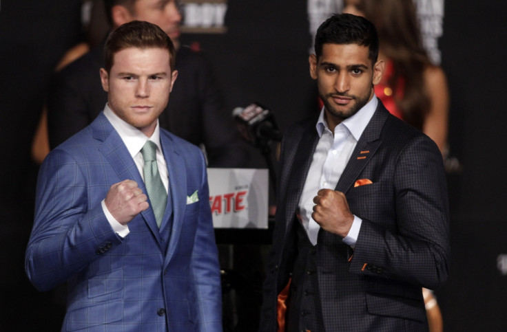 Canelo (left) and Amir Khan