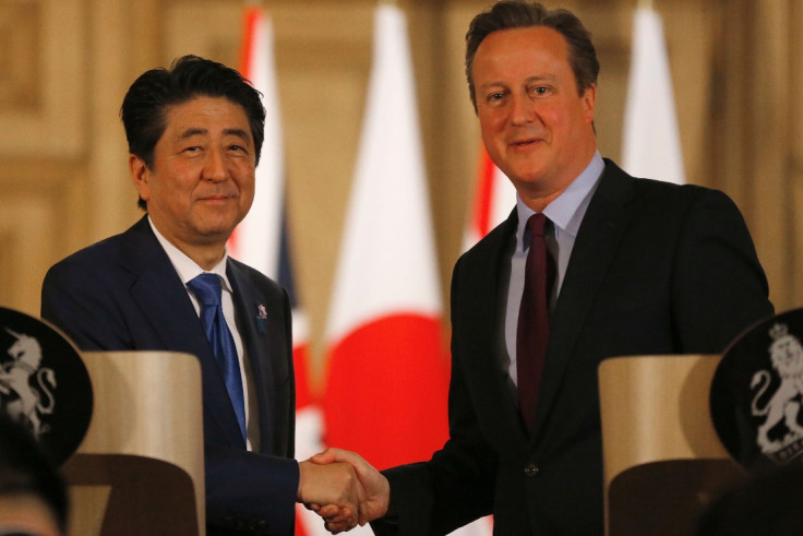 Shinzo Abe and Cameron in Number 10