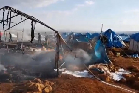 Syria Sarmada refugee camp bombed