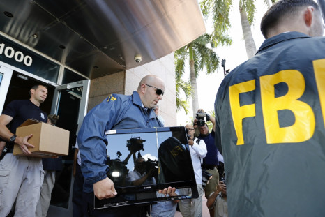 FBI agents conducting a raid