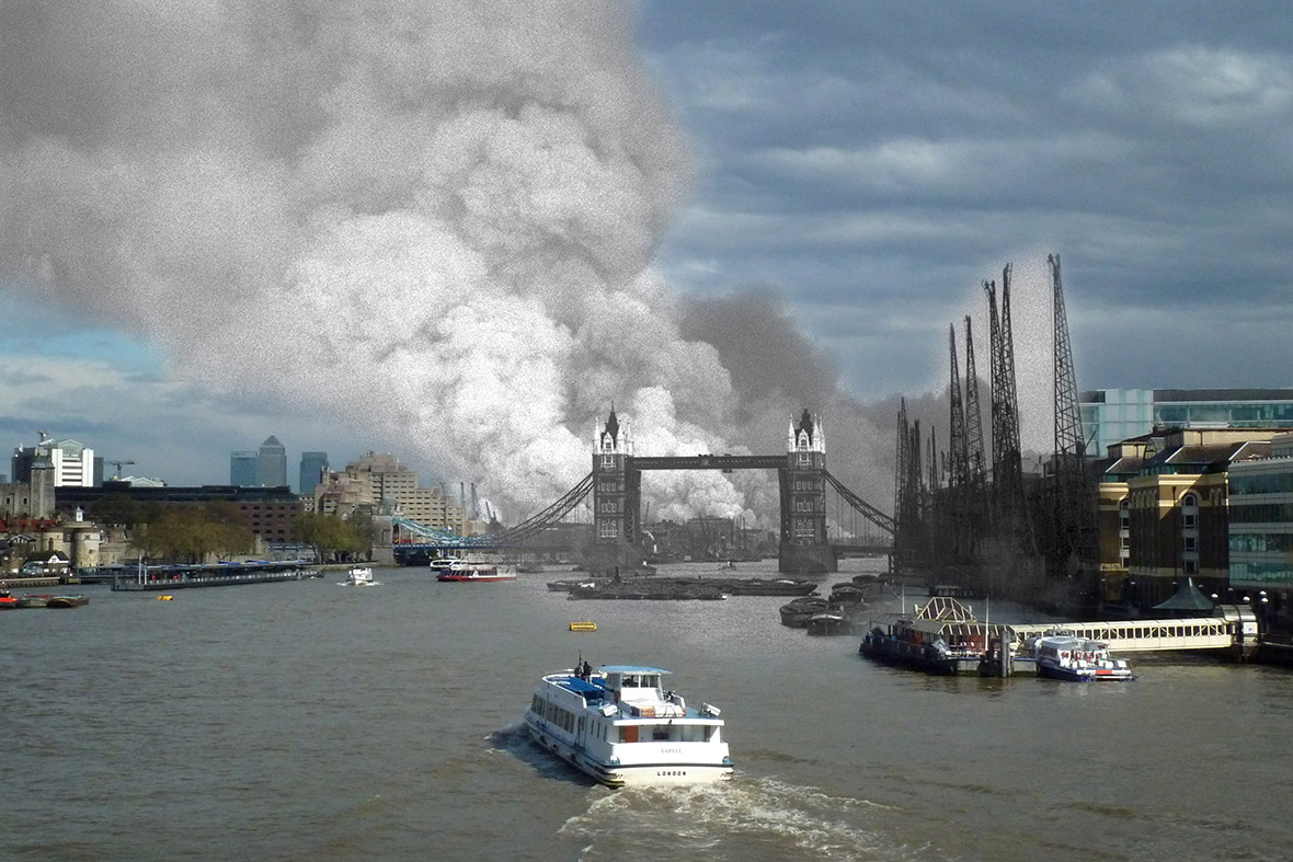 London in the Blitz: Fascinating pictures of bombed streets merged ...